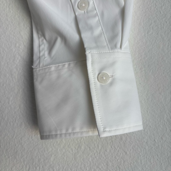 NWT Athleta Midday Cropped Poplin Shirt Bright White Crisp Collared Button-Down - Picture 11 of 12